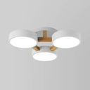 Macaron Loft Semi Flush Mount Ceiling Light - Metal Drum Fixture With 3 Heads For Living Rooms