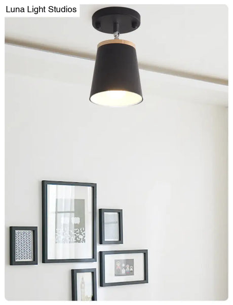 Macaron Metal Ceiling Mount Chandelier - 1 - Light Semi Flush For Bedroom