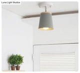 Macaron Metal Ceiling Mount Chandelier - 1 - Light Semi Flush For Bedroom