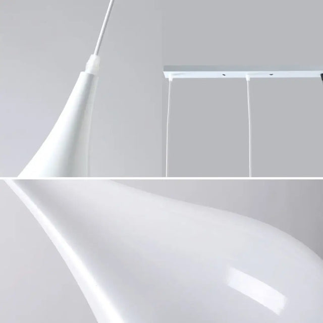 Teardrop Shaped Macaron Metal Pendant Light Fixture - 1 Ceiling Suspension For Dining Room