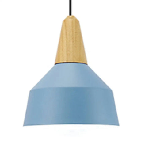 Macaron Pendant Lamp - Aluminum 10/14 Inch Wide Adjustable Cord Living Room Light Blue / 10’