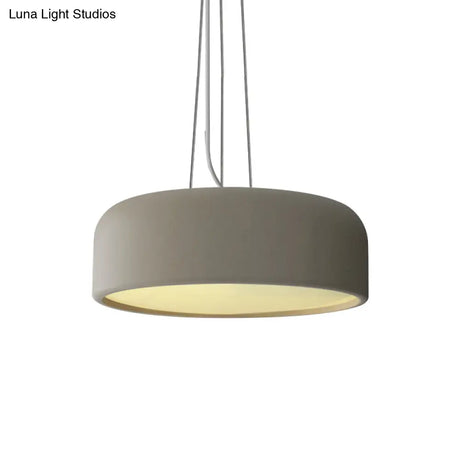 Macaron Single-Bulb Aluminum Pendant Lamp - Green/Textured White/Blue Hanging Ceiling Suspension For