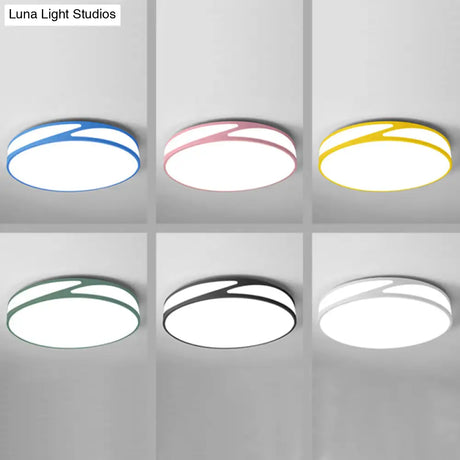 Macaron Style Acrylic Ceiling Lamp - Candy Colored Flush Light For Offices