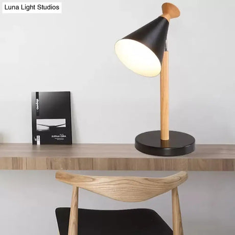 Macaron Style Desk Light: Candy Colored Metal Cone Light For Dorm With 1 Study-Light
