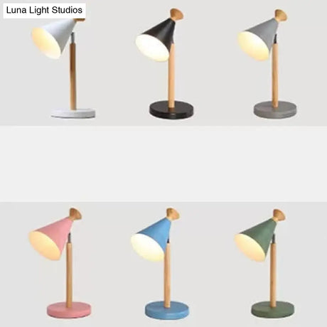 Macaron Style Desk Light: Candy Colored Metal Cone Light For Dorm With 1 Study-Light