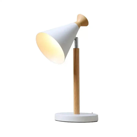 Macaron Style Desk Light: Candy Colored Metal Cone Light For Dorm With 1 Study-Light White