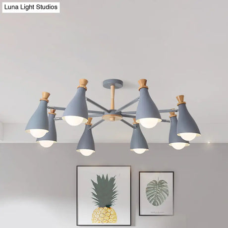 Macaron Style Metal Bottle Chandelier - Ideal For Living Room And Nursery Stylish Hanging Light