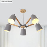 Macaron Wood Ceiling Light: Stylish Bedroom Chandelier For Girls With Adjustable Arm