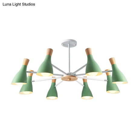 Macron Modern Metal Chandelier - Undertint Suspension Light 8 Bulbs Perfect For Hotel Spaces