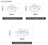 Matte Grey/Black Modern Led Ceiling Lights For Living Room Bedroom Study Rc Dimmable Lamp