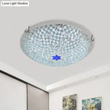 Mediterranean Clear Crackle Glass Flushmount Lighting Checkered Basket Design 2/3 - Head