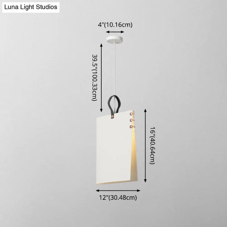 Metal Art Deco Pendant Light Fixture - Stylish Rectangle Design 1-Light