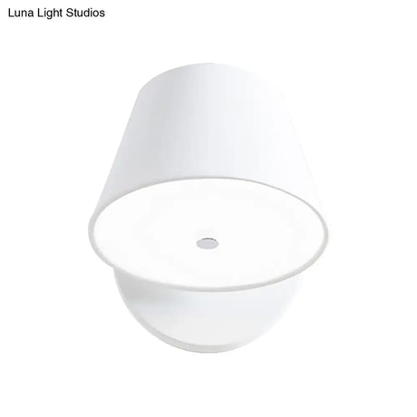 Metal Cone Wall Sconce - 1 Light In White/Warm With Pink Yellow And Black Accents