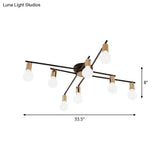 Metal Flush Mount Ceiling Lamp For Adult Bedroom & Living Room - Long Arm Design Romantic Lighting