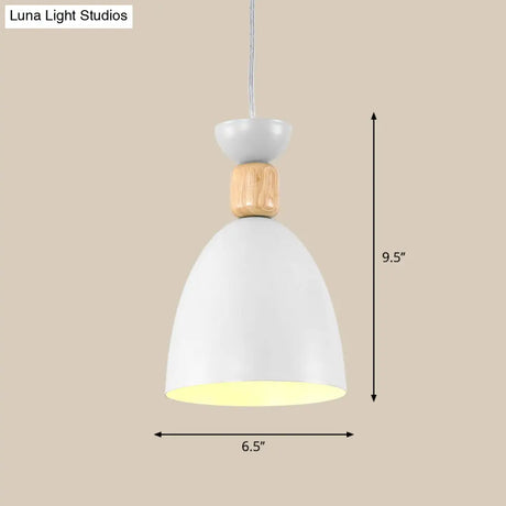 Metal Nordic-Style Down Lighting Pendant For Bell Dining Room With Single Bulb