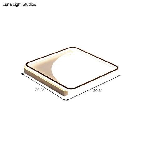 Metal Square Led Flushmount Lighting In Black 16.5/20.5 Wide - Modern Flush Light Fixture