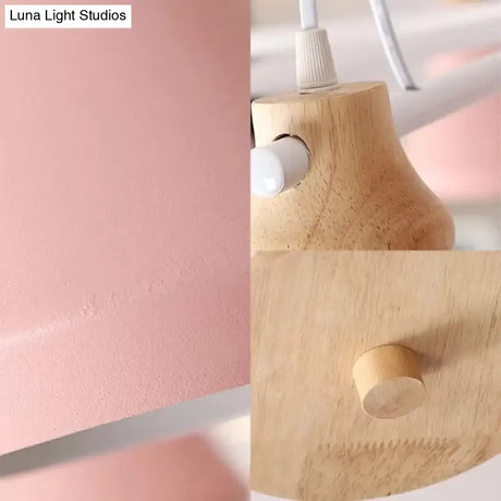 Metal Urn Shaped Suspension Light - Pink Kindergarten Macaron Style Chandelier