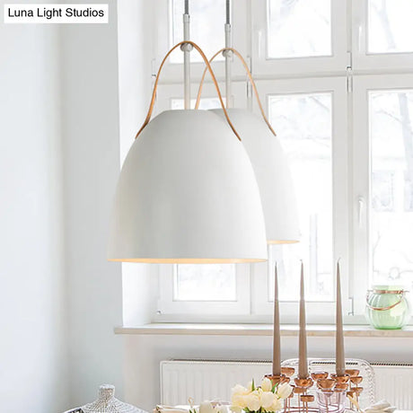 Metallic 1-Head Dome Down Lighting Ceiling Lamp In Green/White/Grey For Living Room