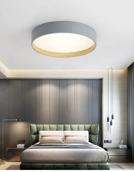 Metallic Modern Drum Flush Mount Ceiling Light Fixture