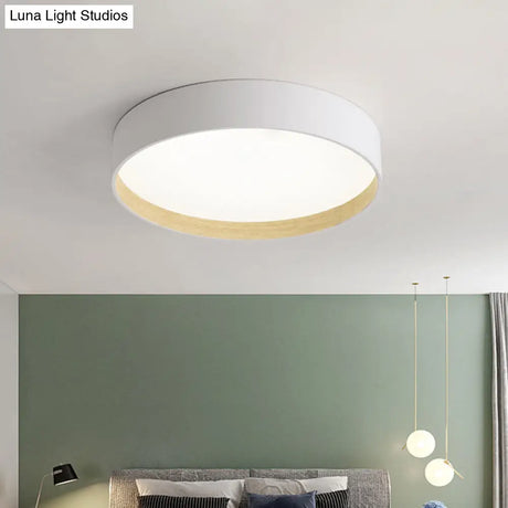 Metallic Modern Drum Flush Mount Ceiling Light Fixture