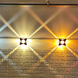 Metallic Rgb Color Changing Outdoor Wall Lamp For Modern Décor Black
