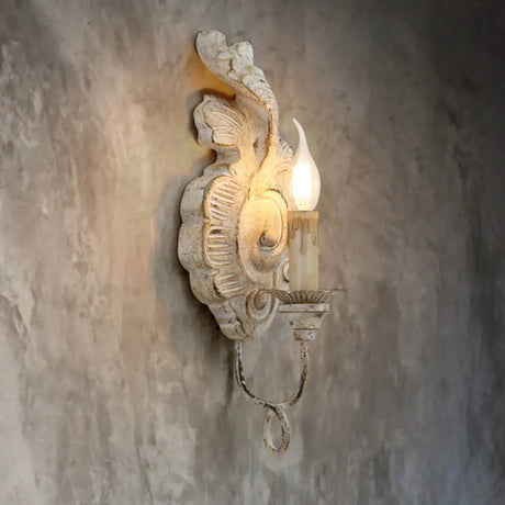 Metallic Vintage Candelabra Wall Light For Corridor White / A