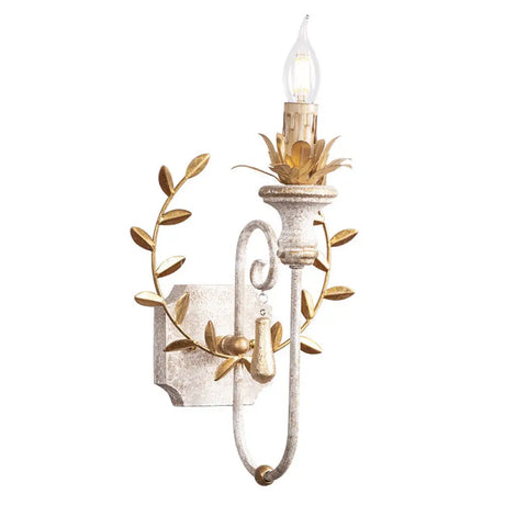 Metallic Vintage Candelabra Wall Light For Corridor White / B