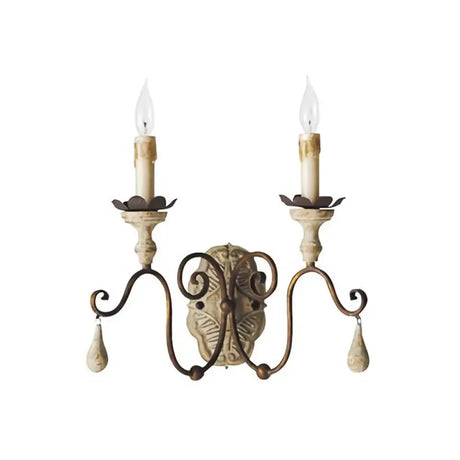 Metallic Vintage Candelabra Wall Light For Corridor White / C