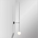 Milky Glass Orb Wall Light Fixture - Simple 1-Light Sconce With Pencil Arm Corridor Lamp Black /