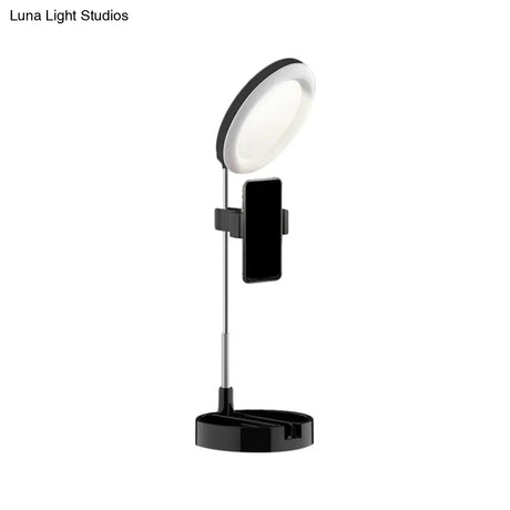 Minimal Led Makeup Lighting Mobile Phone Holder With Usb Fill Flush Lamp In Black/White/Pink