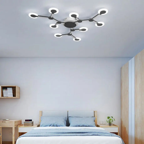 Minimalist Acrylic Flushmount Starburst Ceiling Light Fixture In Warm/White - 33.5’/39’ Wide