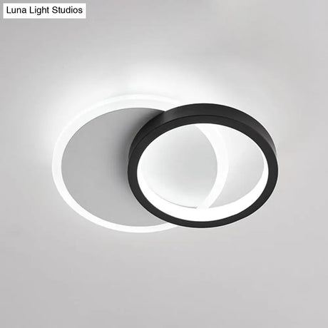 Minimalist Acrylic Led Flush Mount Ceiling Light With Ring - Panel Design