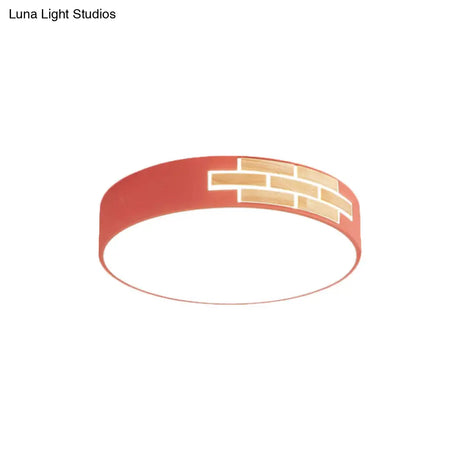 Minimalist Acrylic Led Flush Mount Lamp For Living Room - Gray/White/Pink
