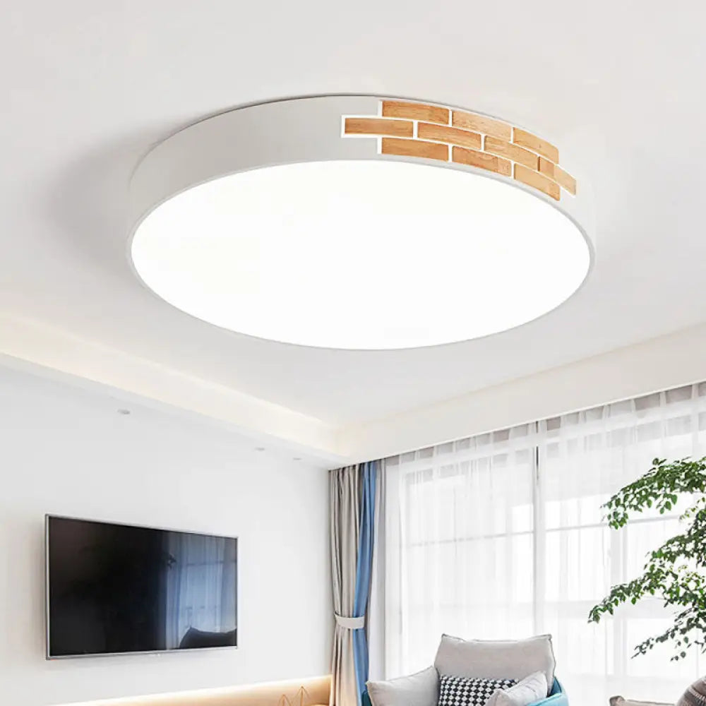 Minimalist Acrylic Led Flush Mount Lamp For Living Room - Gray/White/Pink White