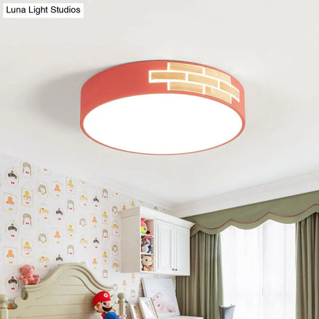 Minimalist Acrylic Led Flush Mount Lamp For Living Room - Gray/White/Pink