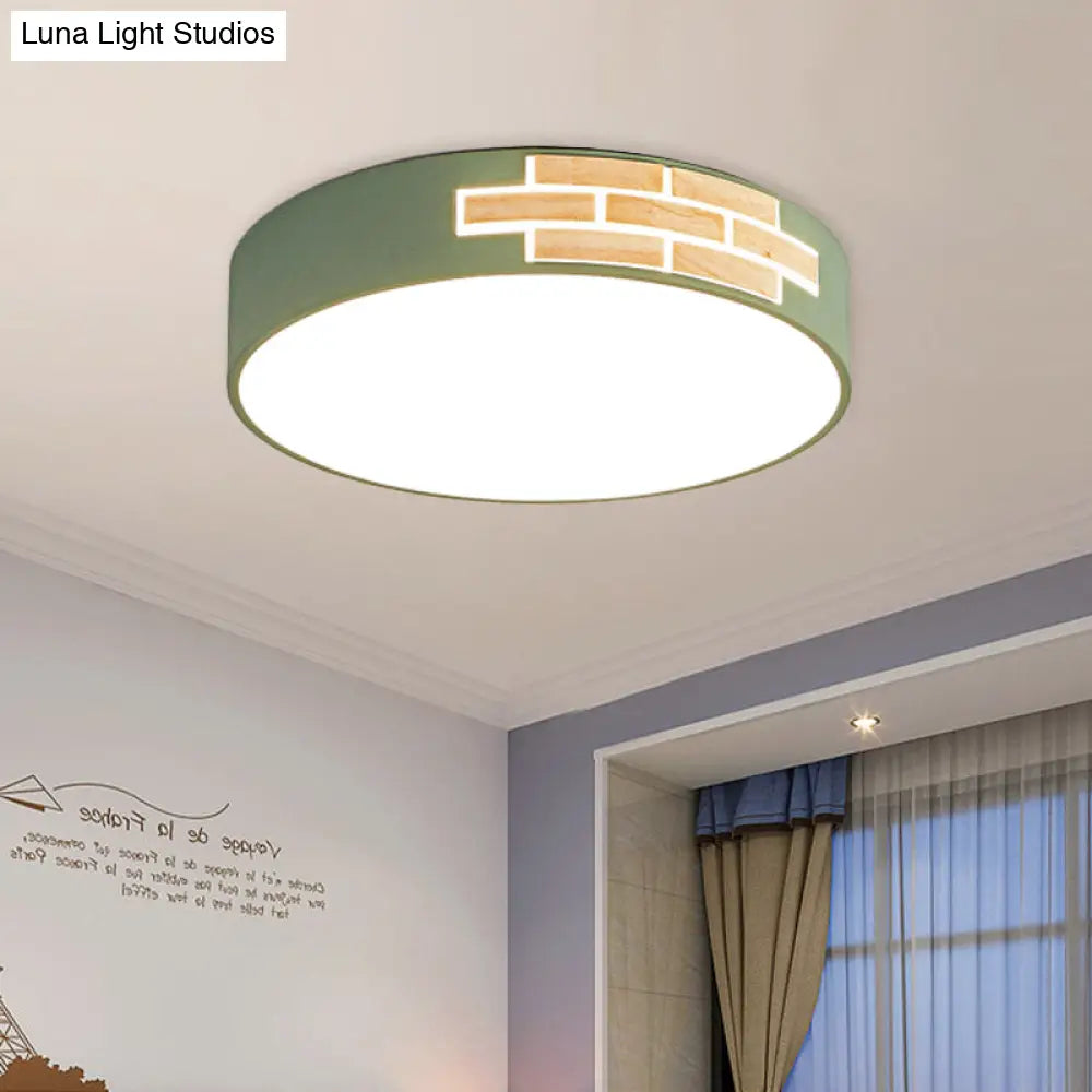 Minimalist Acrylic Led Flush Mount Lamp For Living Room - Gray/White/Pink