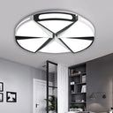 Minimalist Acrylic Triangle Flush Light With Warm/White Led Black / 16’ White