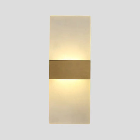 Minimalist Acrylic Wall Sconce With Gold Band And Warm/White Light - Perfect For Bedside