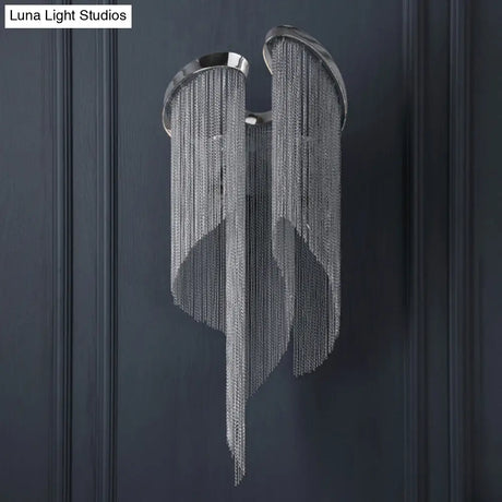 Minimalist Aluminum Wall Sconce Light With 2 Silver Bulbs - Perfect Bedside Lamp