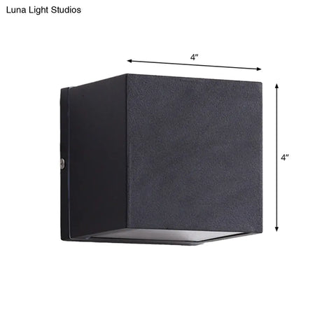 Minimalist Aluminum Wall Sconce With Led Flush Mount For Corridors - Black Small/Large Sizes