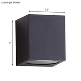 Minimalist Aluminum Wall Sconce With Led Flush Mount For Corridors - Black Small/Large Sizes