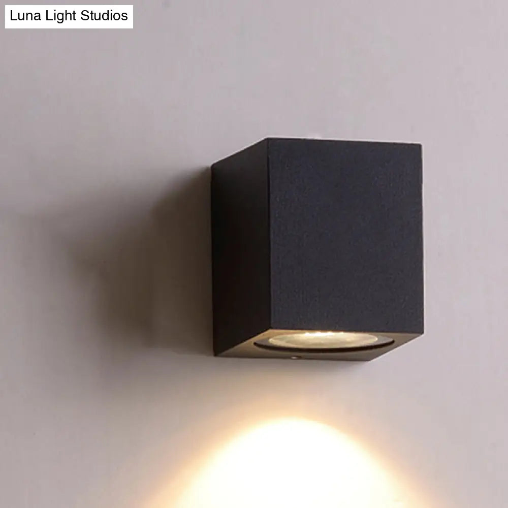 Minimalist Aluminum Wall Sconce With Led Flush Mount For Corridors - Black Small/Large Sizes
