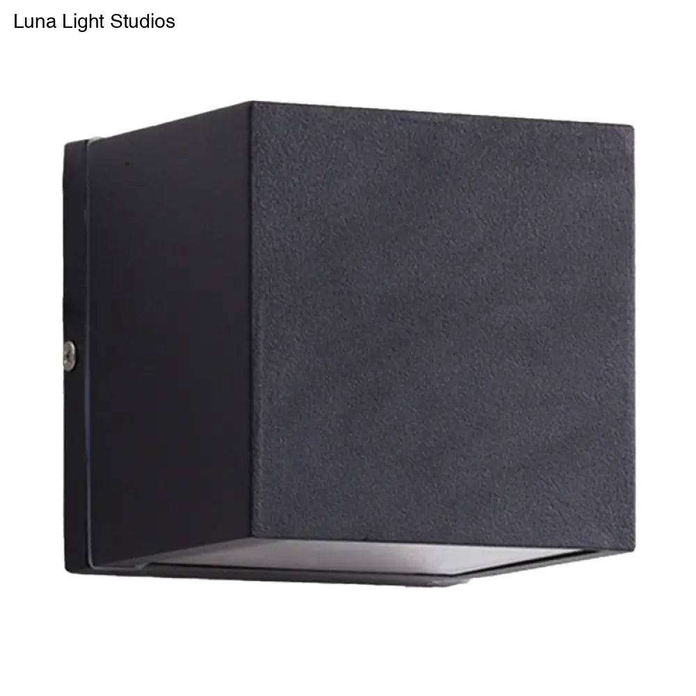 Minimalist Aluminum Wall Sconce With Led Flush Mount For Corridors - Black Small/Large Sizes