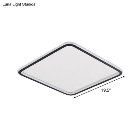 Minimalist Black Aluminum Led Ceiling Lamp In 3 Sizes: Slim Flush Mount For Stylish Bedroom Lighting