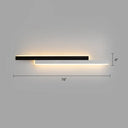 Minimalist Black And White Linear Led Wall Light - Modern Metal Flush Mount Sconce For Corridor