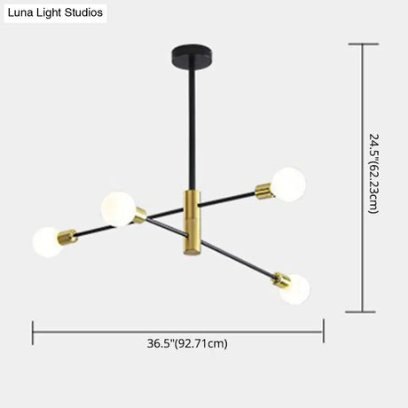 Minimalist Black Glass Sphere Hanging Pendant Light For Modern Living Rooms