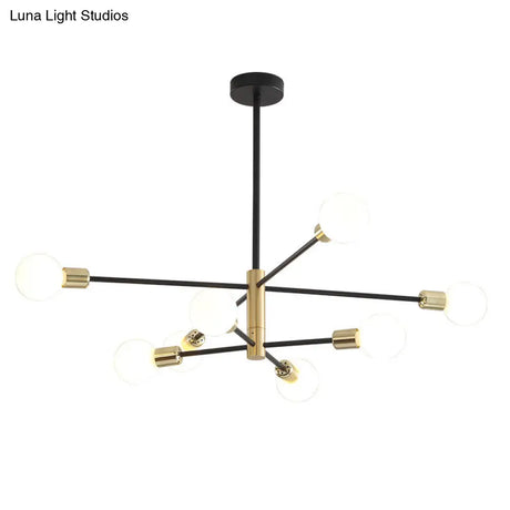 Minimalist Black Glass Sphere Hanging Pendant Light For Modern Living Rooms