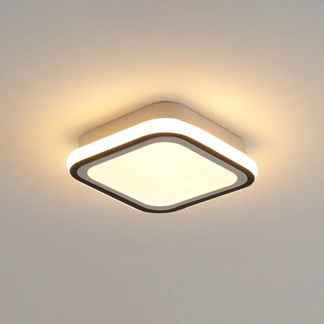 Minimalist Black Led Corridor Ceiling Flush Light With Versatile Metal Shade In White/3 Color