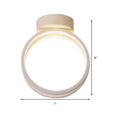 Minimalist Black/White Led Flush Mount Ceiling Light With Warm/White/3 Color Lighting