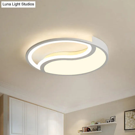 Minimalist Circle Led Ceiling Light - White Acrylic Warm/White/3 Color Options 16’/19.5’ Wide